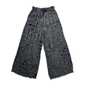 Natacha Leopard Wide Leg Black/Gray Pants | Size S